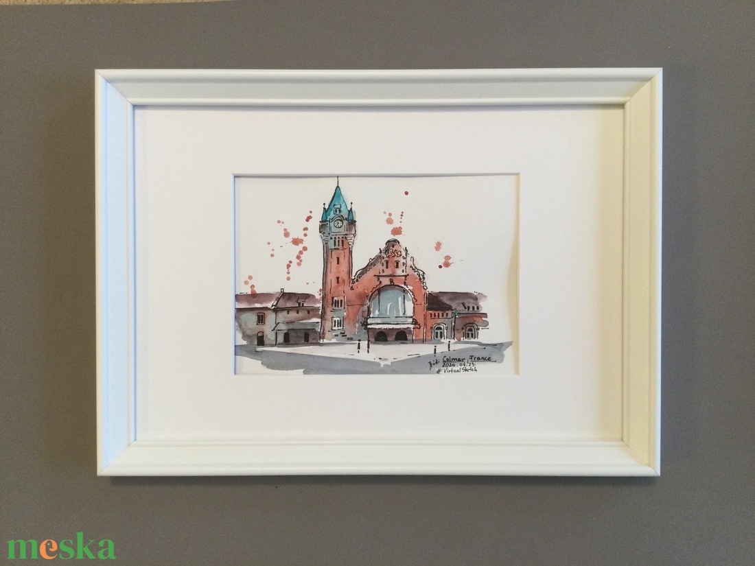 Colmar, Franciaország - művészet - festmény - akvarell - Meska.hu