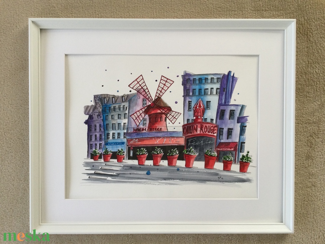 Moulin Rouge - művészet - festmény - akvarell - Meska.hu