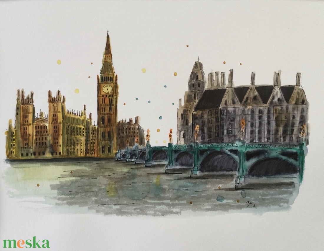 London - művészet - festmény - akvarell - Meska.hu