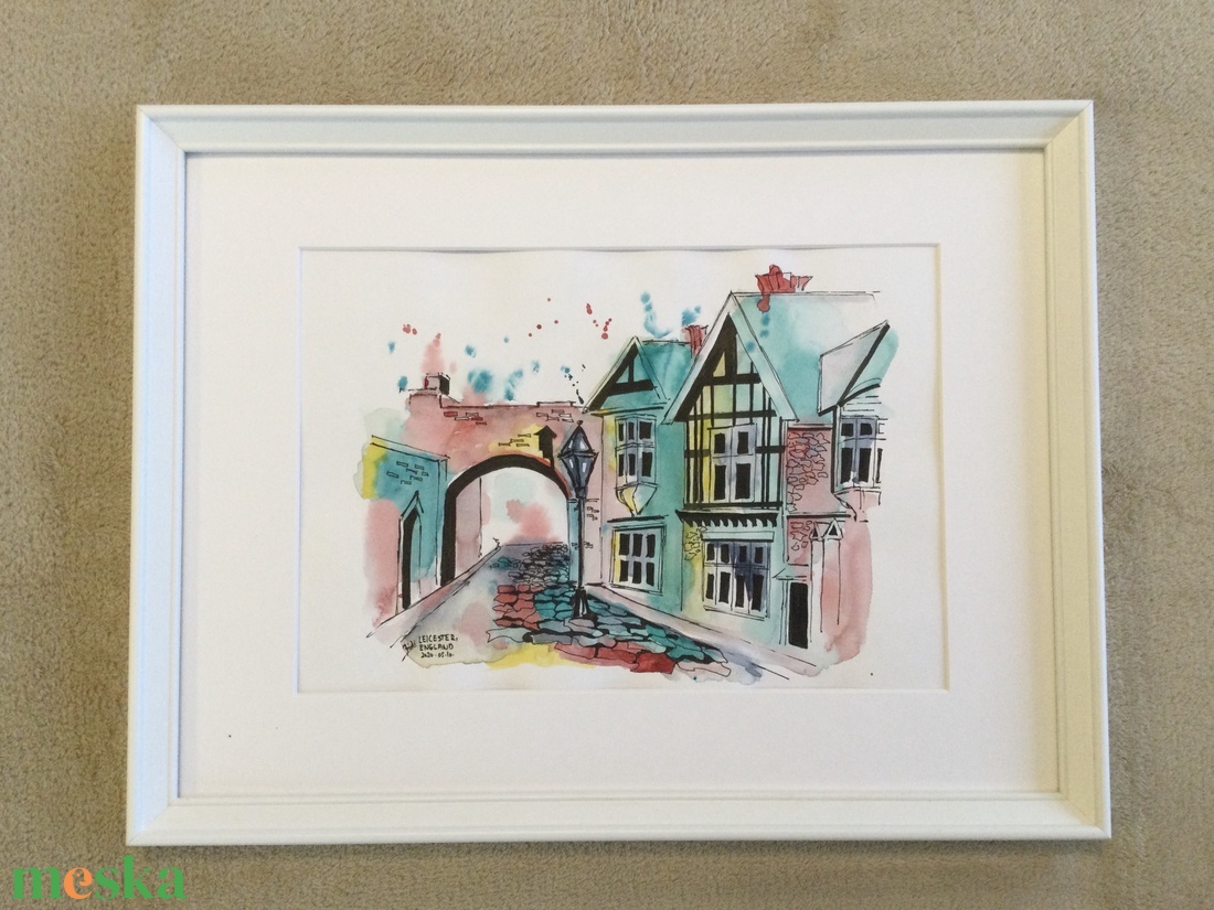 Leicester, England - művészet - festmény - akvarell - Meska.hu