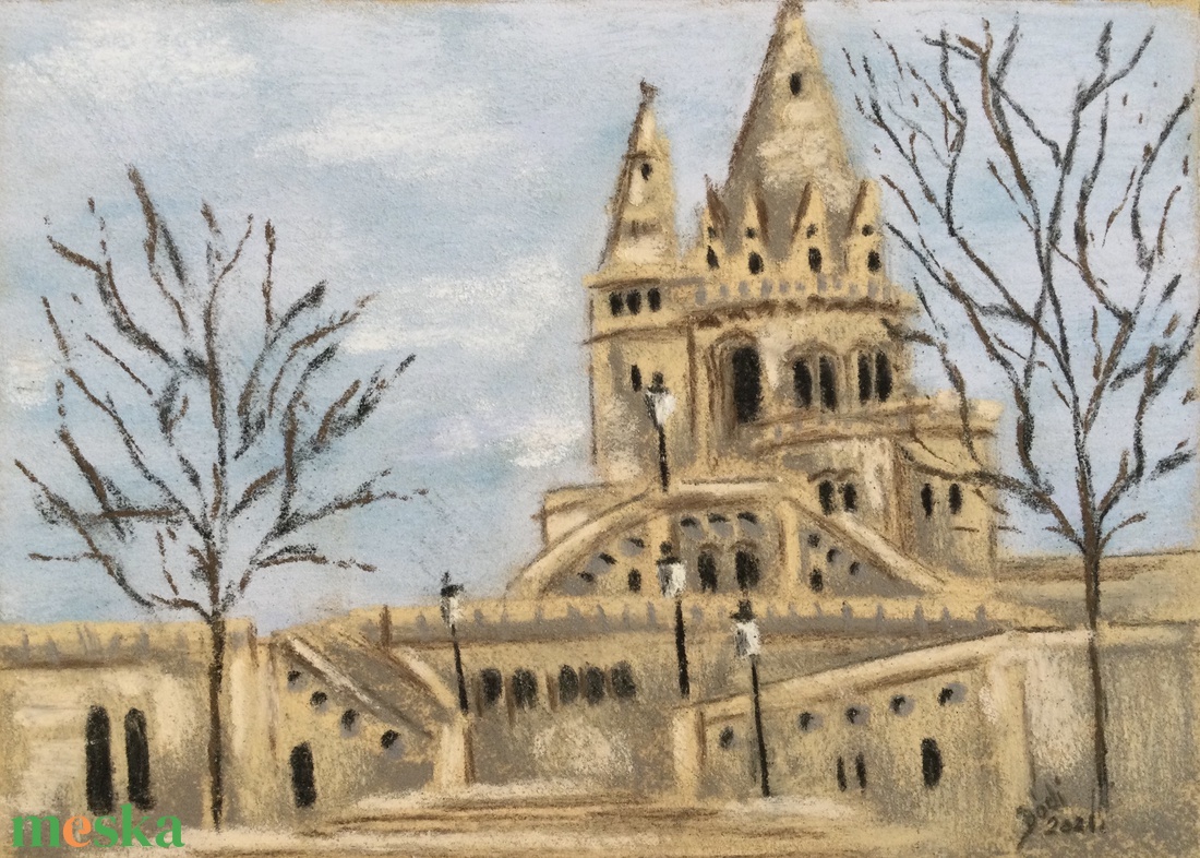 Halászbástya 3. - művészet - festmény - akvarell - Meska.hu