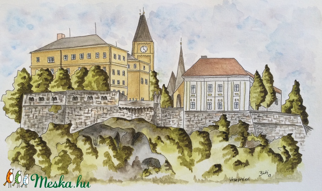Veszprém - művészet - festmény - akvarell - Meska.hu
