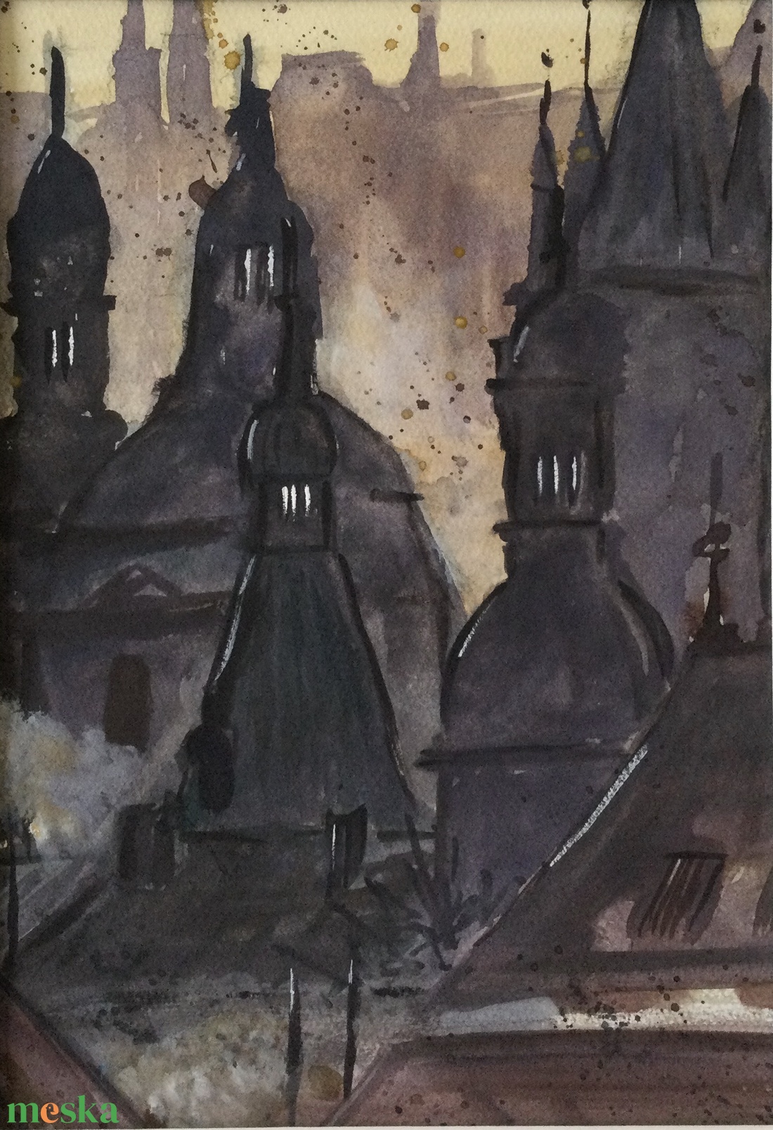 Prága - művészet - festmény - akvarell - Meska.hu