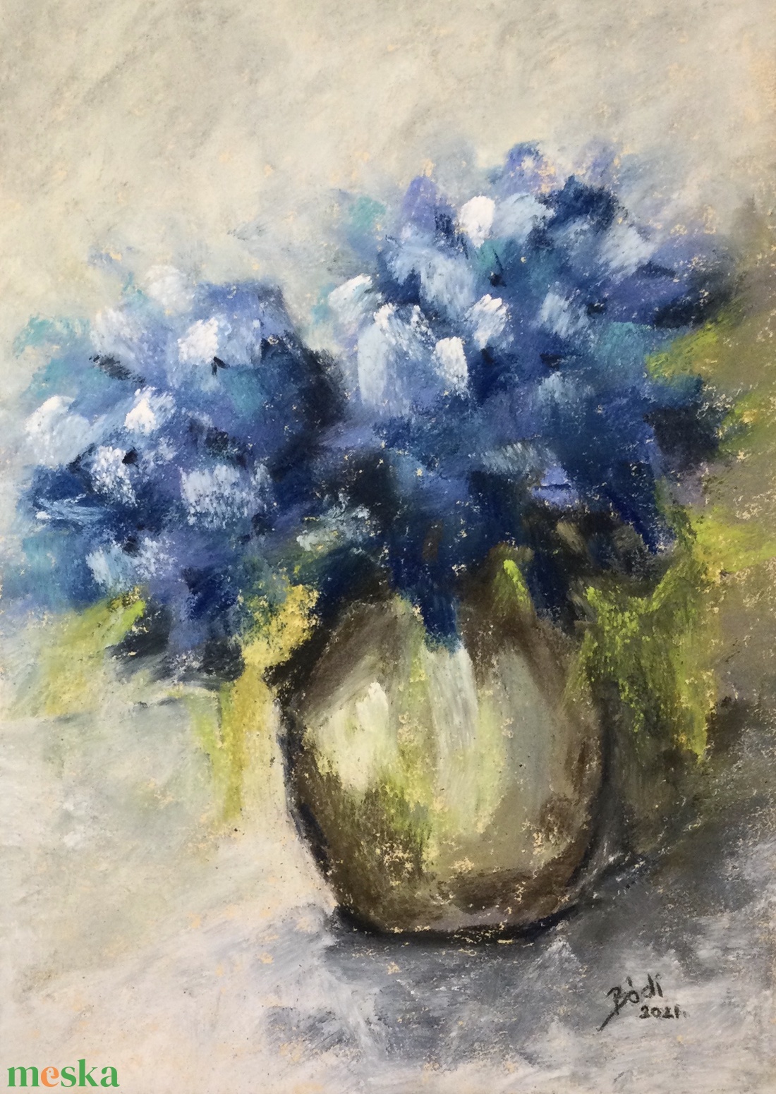 Hortenzia (Hydrangea) - művészet - festmény - akvarell - Meska.hu