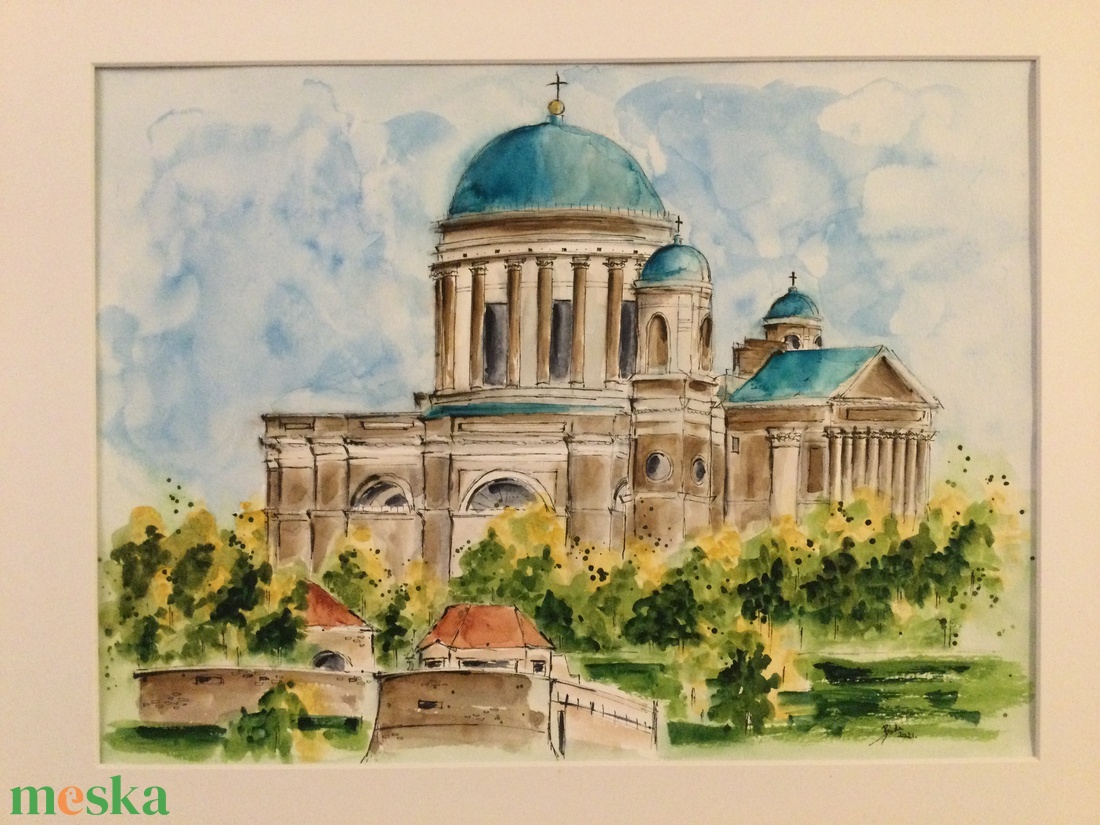Esztergom - művészet - festmény - akvarell - Meska.hu