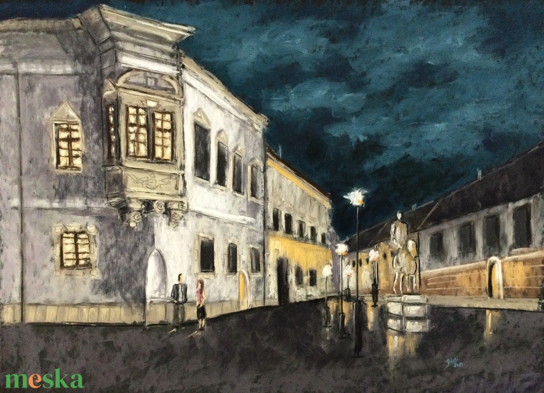 Hadik szobor, Budai vár - művészet - festmény - akvarell - Meska.hu