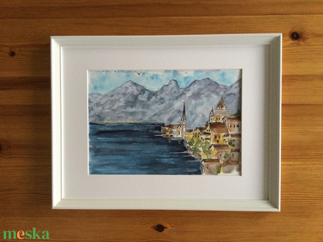 Hallstatt, Ausztria - művészet - festmény - pasztell - Meska.hu