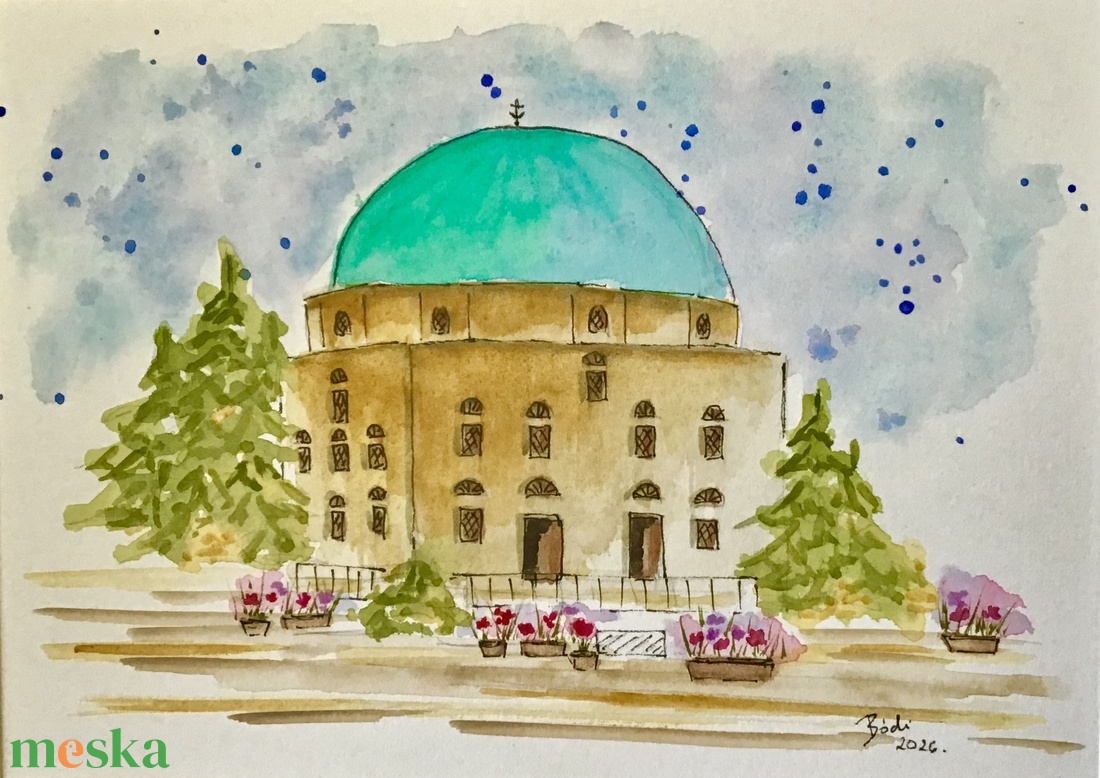 Húsvét Pécsen  - művészet - festmény - akvarell - Meska.hu