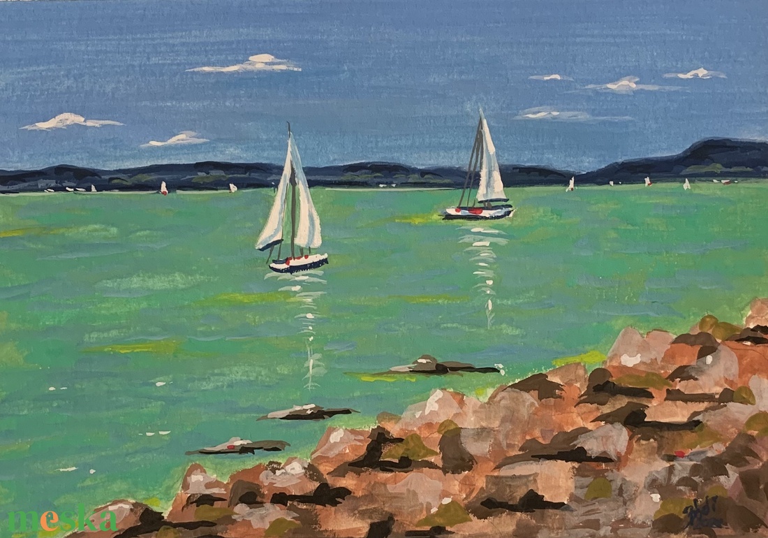 Balaton - művészet - festmény - akvarell - Meska.hu