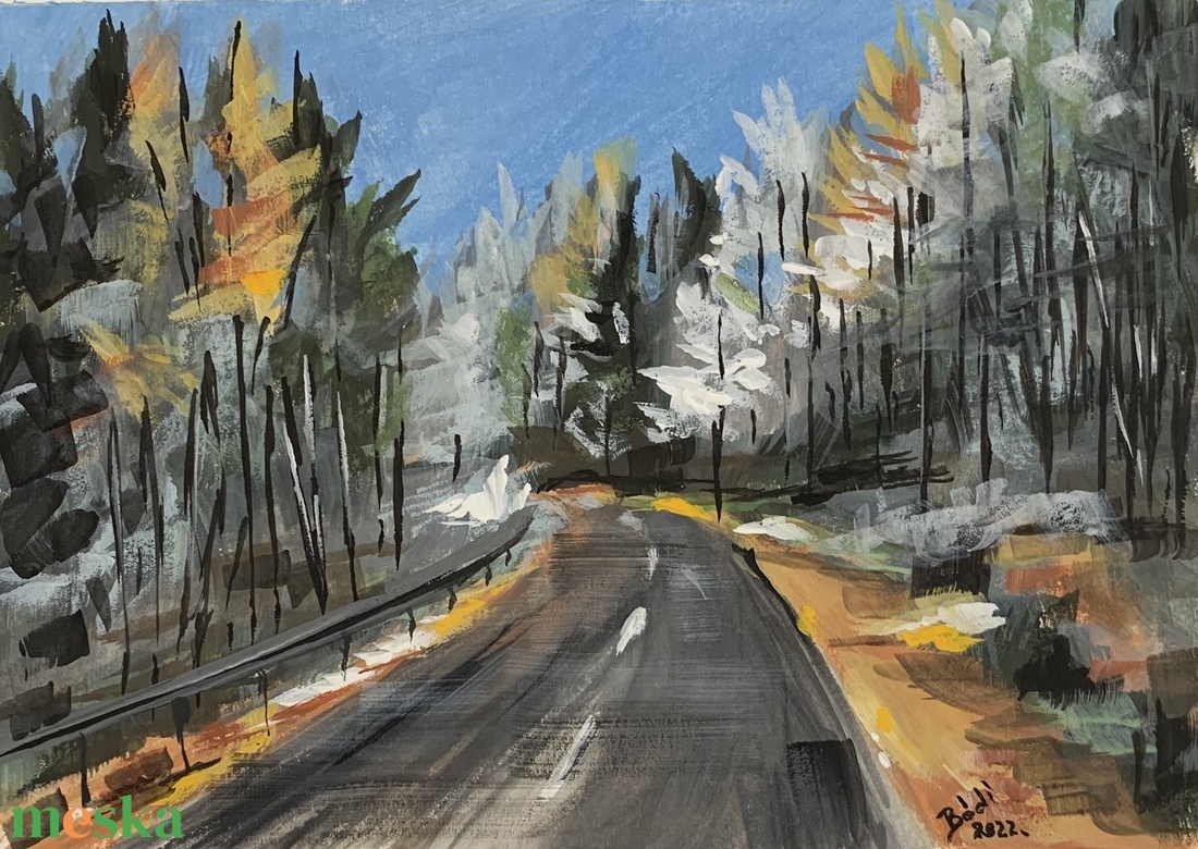 Úton - művészet - festmény - akvarell - Meska.hu