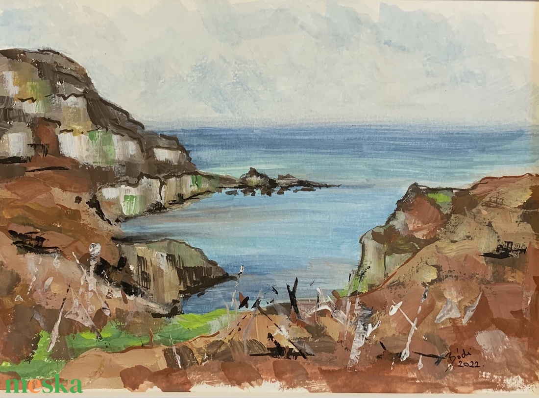 Tengerparti sziklák - művészet - festmény - akvarell - Meska.hu