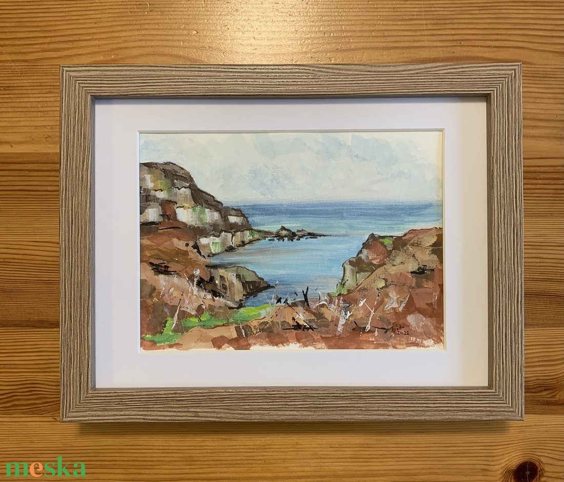 Tengerparti sziklák - művészet - festmény - akvarell - Meska.hu