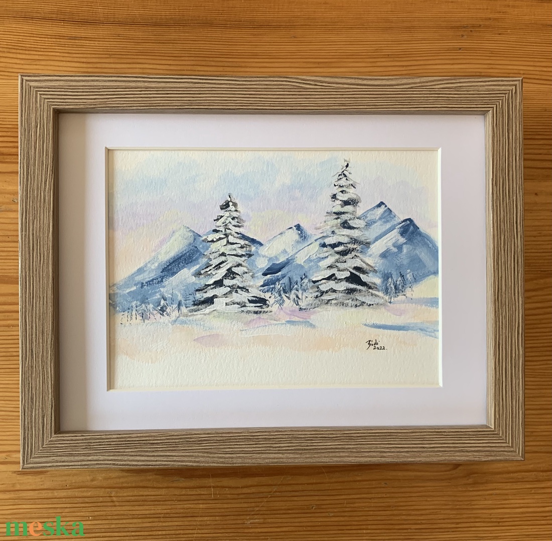 Télen - művészet - festmény - akvarell - Meska.hu