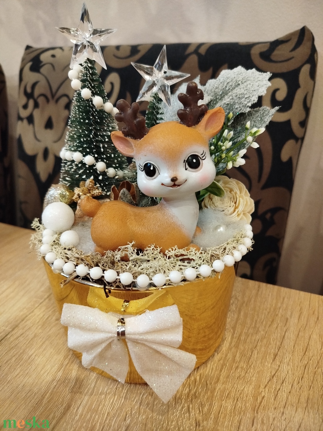 Aranyos őzikés karcsonyi asztaldísz - karácsony - adventi díszek - adventi asztaldísz - Meska.hu Aranyos őzikés karcsonyi asztaldísz - karácsony - adventi díszek - adventi asztaldísz - Meska.hu