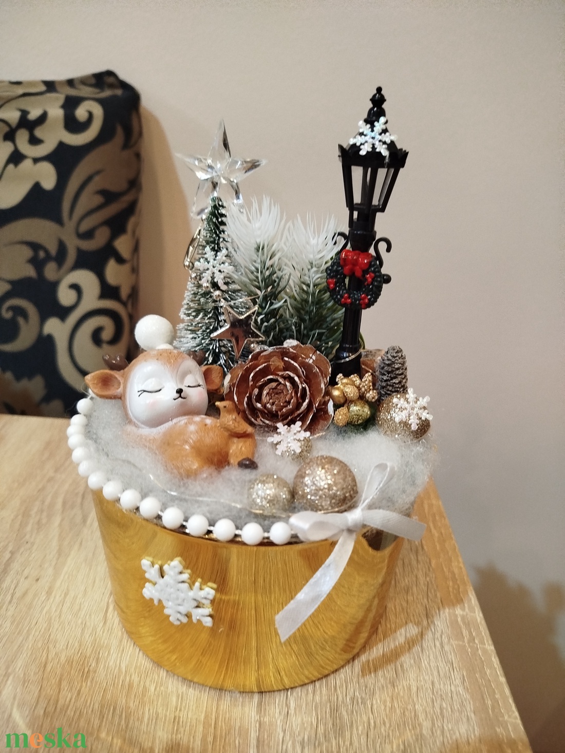 Aranyos őzikés karcsonyi asztaldísz - karácsony - adventi díszek - adventi ajtódísz - Meska.hu Aranyos őzikés karcsonyi asztaldísz - karácsony - adventi díszek - adventi ajtódísz - Meska.hu