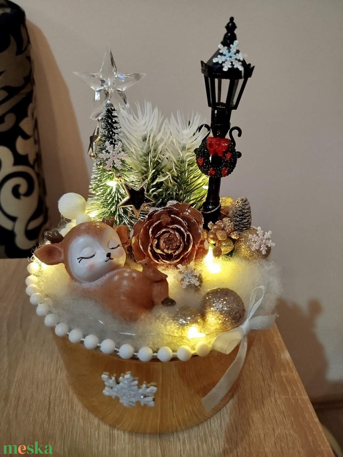 Aranyos őzikés karcsonyi asztaldísz - karácsony - adventi díszek - adventi ajtódísz - Meska.hu Aranyos őzikés karcsonyi asztaldísz - karácsony - adventi díszek - adventi ajtódísz - Meska.hu