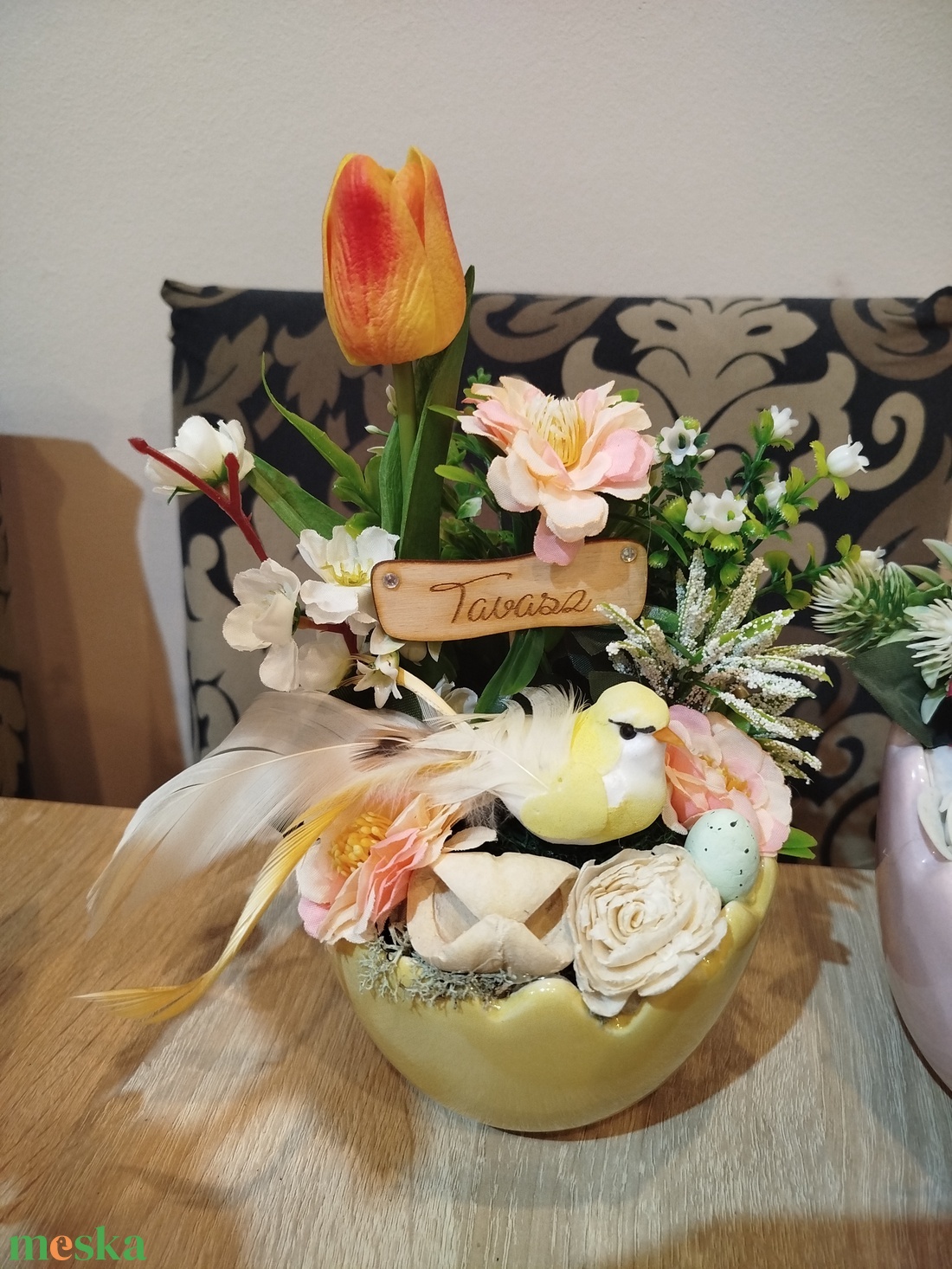 Nyuszis tavaszi asztaldísz - otthon & életmód - dekoráció - húsvéti asztaldíszek - Meska.hu