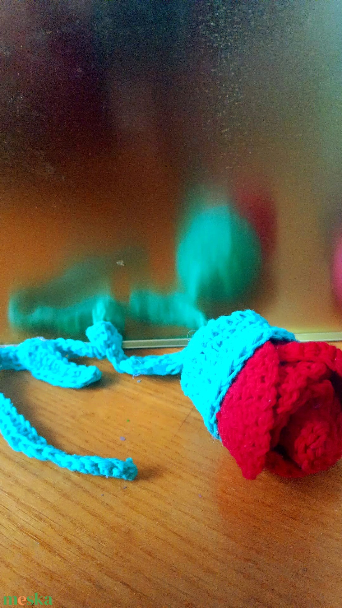 Gyönyörű piros horgolt rózsa könyvjelző - könyv & zene - könyvjelző - Meska.hu