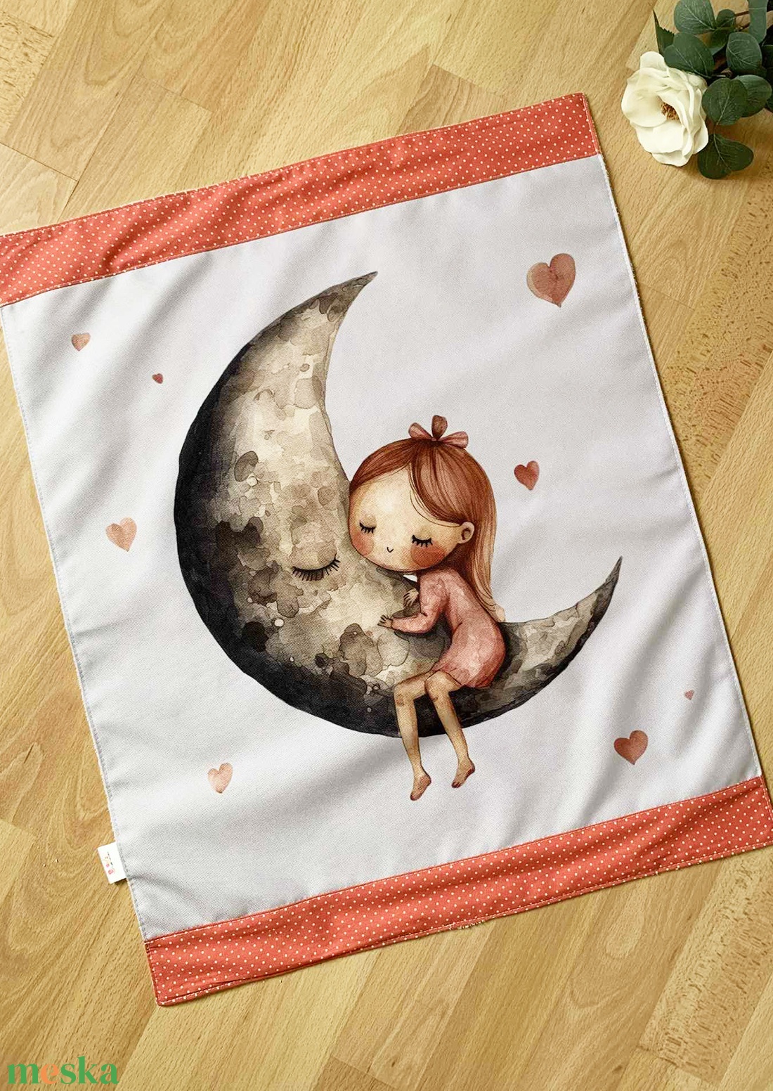 Kislány a holdon pelenkázó alátét - szépségápolás - pelenka & babaápolás - pelenkázó alátét - Meska.hu