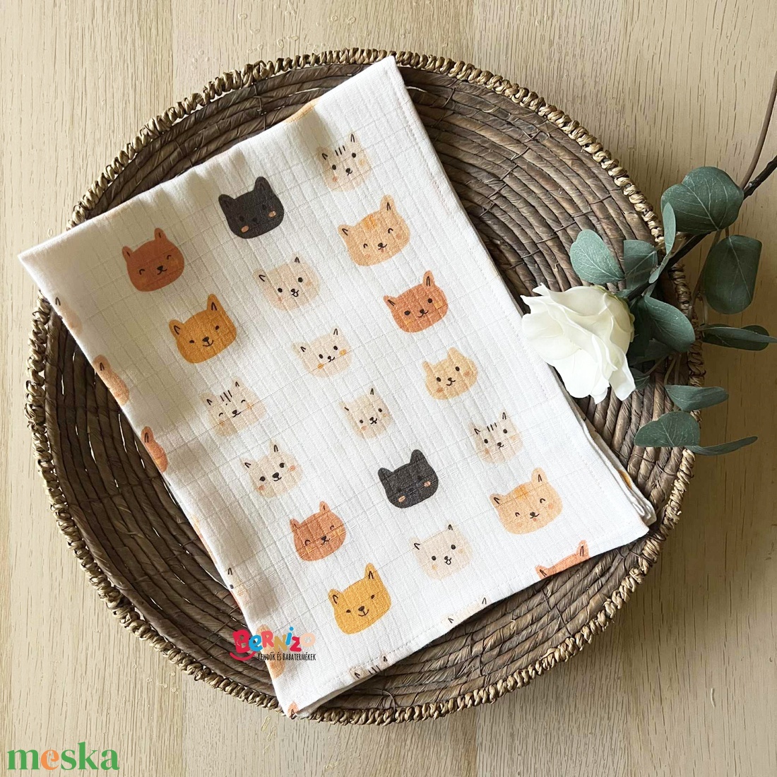 Cicás bambusz muszlin textilpelenka - baba - mama - pelenkázó, babafürdető kellékek - pelenka - Meska.hu