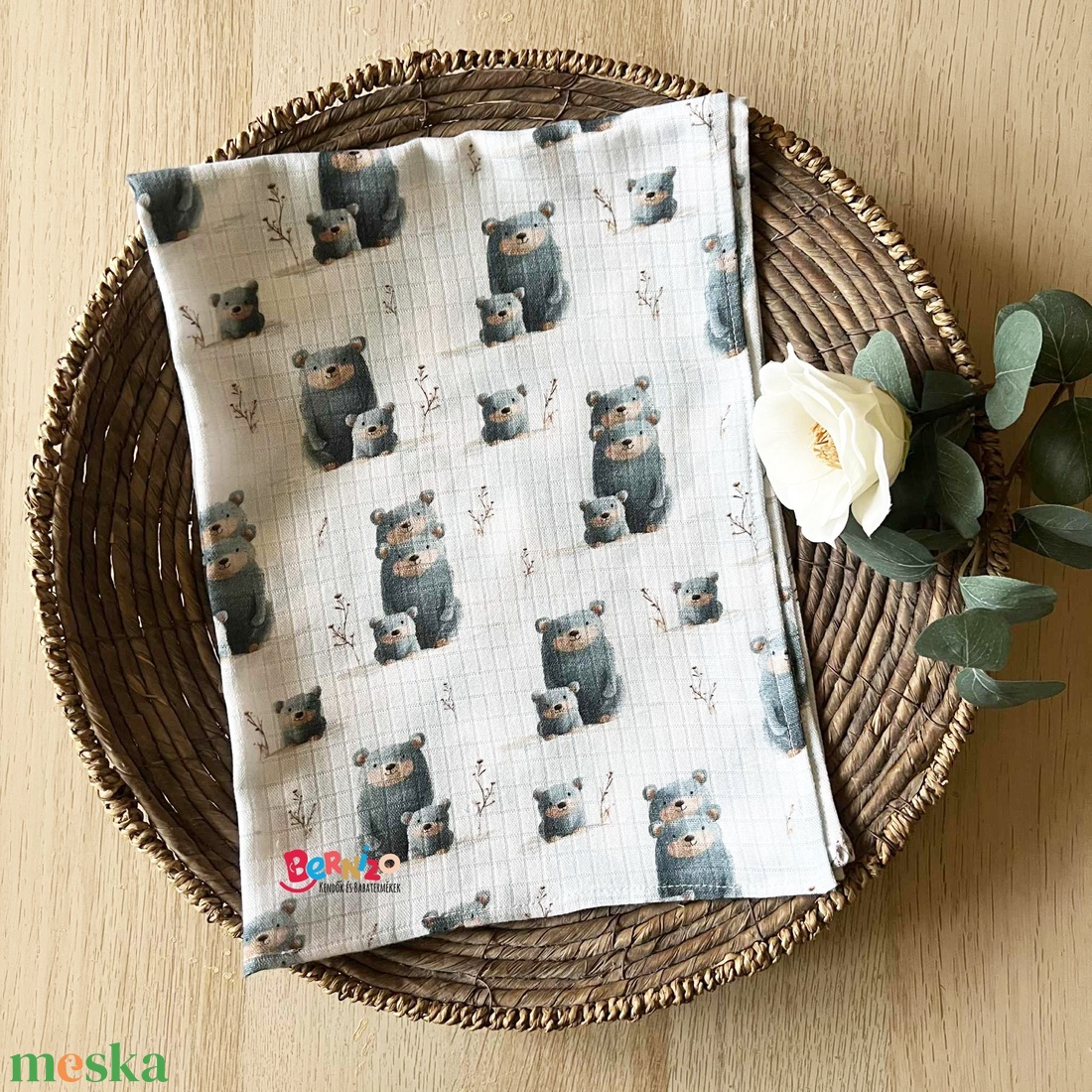 3 macis bambusz muszlin textilpelenka - baba - mama - pelenkázó, babafürdető kellékek - pelenka - Meska.hu