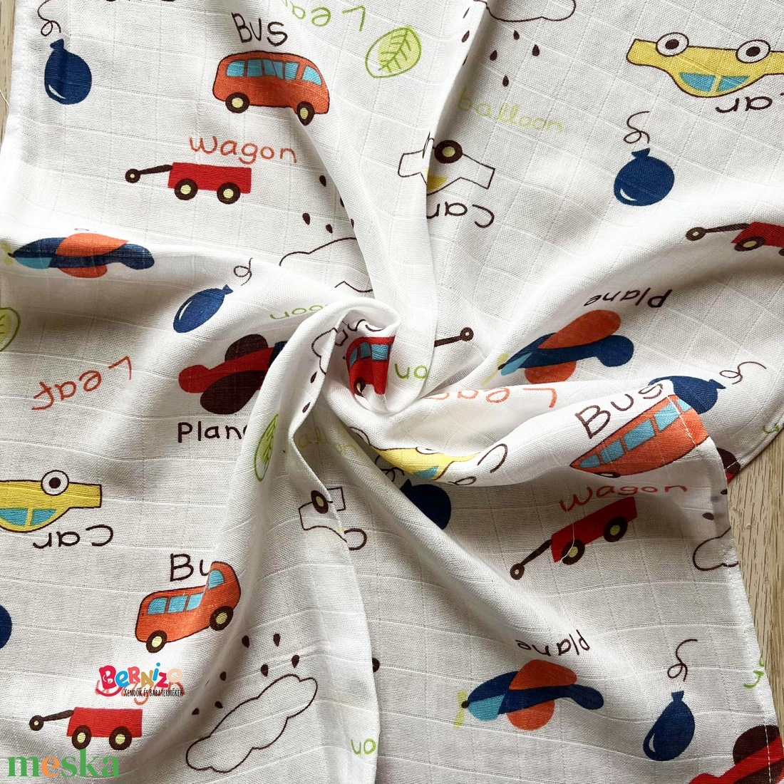 Közlekedési eszközök bambusz muszlin textilpelenka  - baba - mama - pelenkázó, babafürdető kellékek - pelenka - Meska.hu