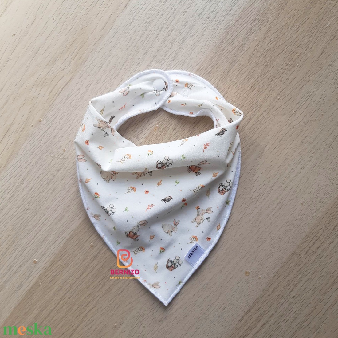 Nyuszis babakendő/nyálkendő - baba - mama - babaruházat - nyálkendő - Meska.hu