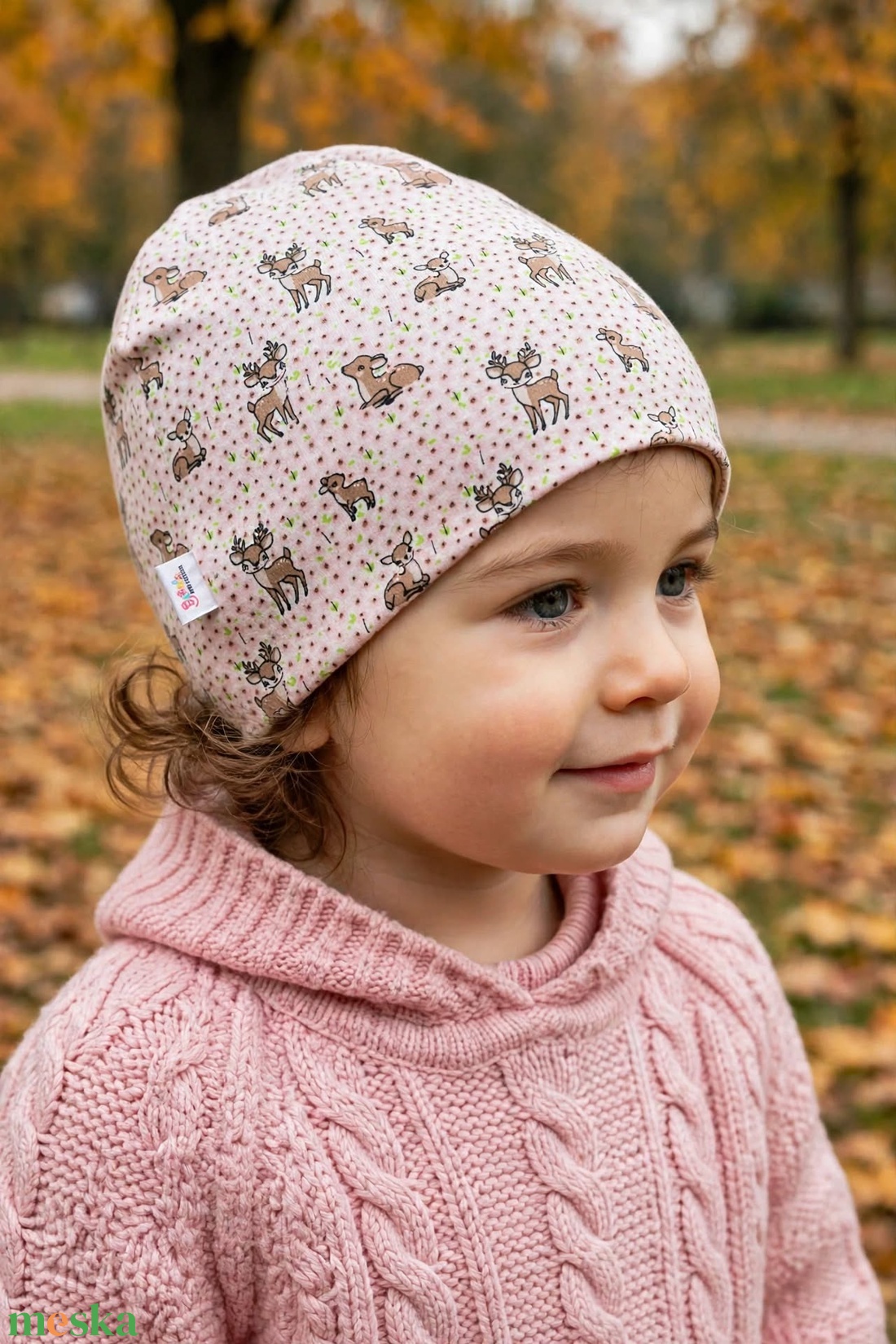 Őzikés beanie sapka - ruha & divat - sál, sapka, kendő - sapka - Meska.hu
