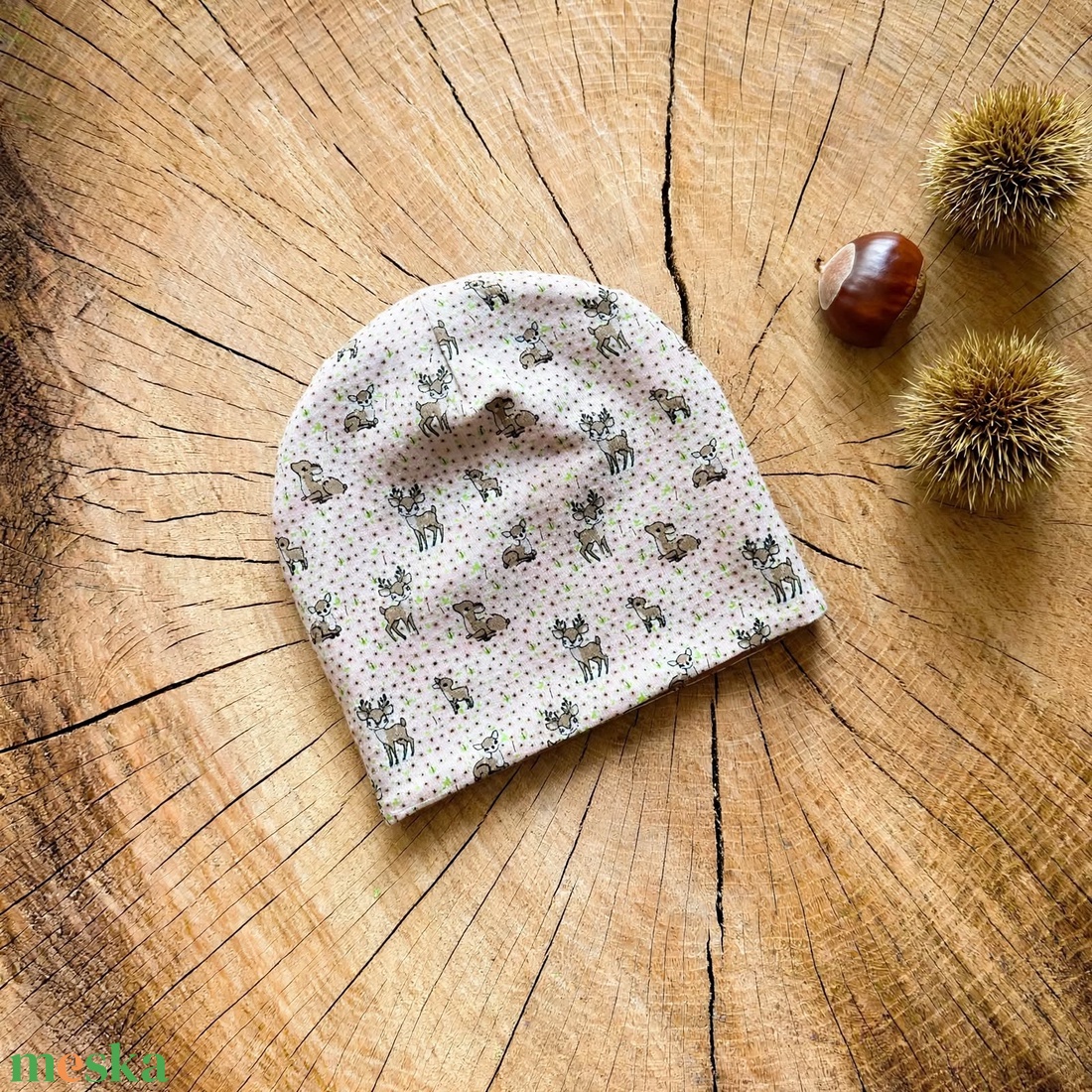 Őzikés beanie sapka - ruha & divat - sál, sapka, kendő - sapka - Meska.hu