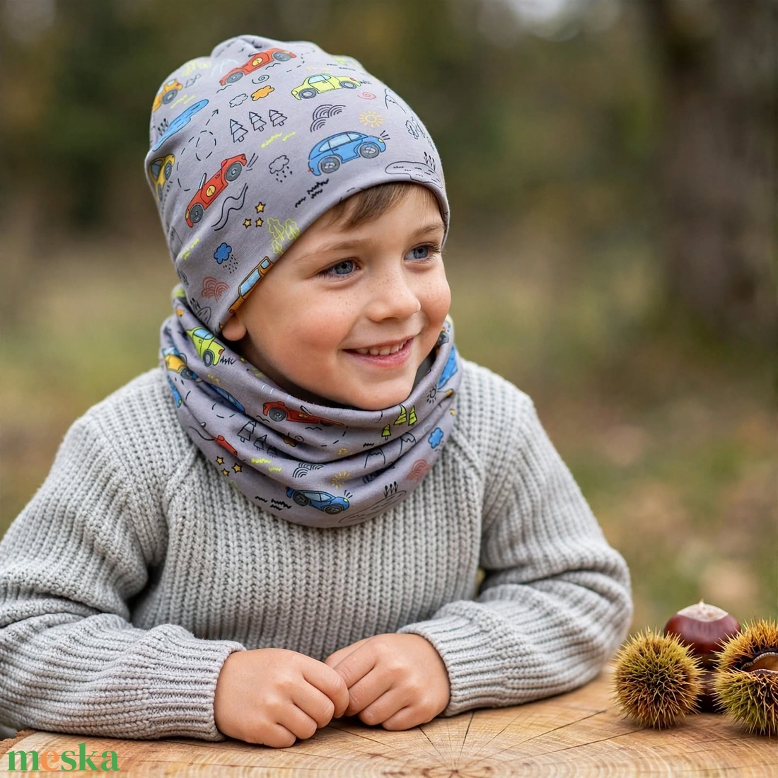 Kisautós kaland beanie sapka - csősál szett - ruha & divat - sál, sapka, kendő - sapka - Meska.hu