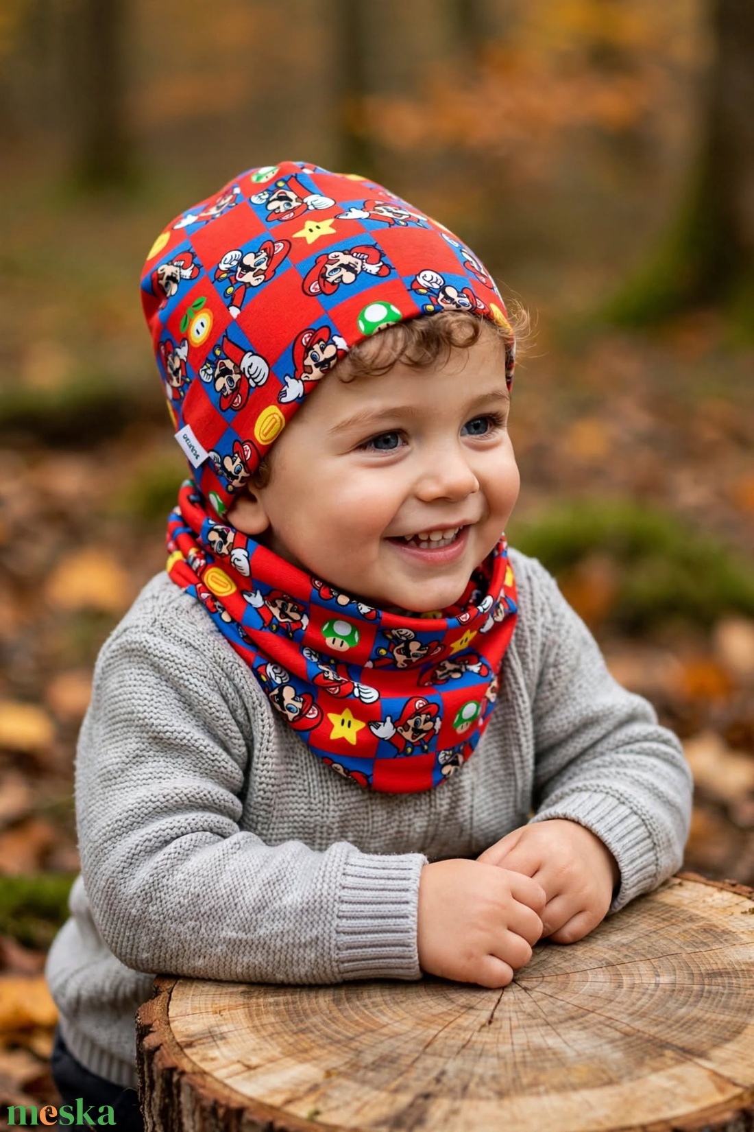 Kocka kaland beanie -csősál szett - ruha & divat - sál, sapka, kendő - sapka & sál szett - Meska.hu