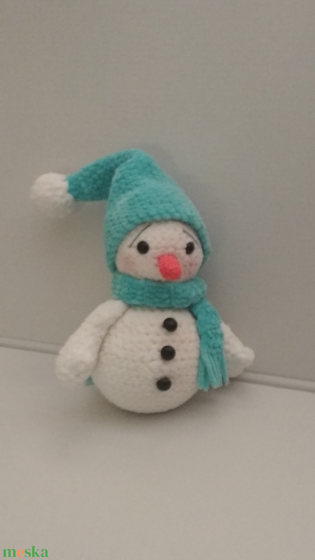 Horgolt hóember  - karácsony - karácsonyi lakásdekoráció - karácsonyi manók, figurák - Meska.hu