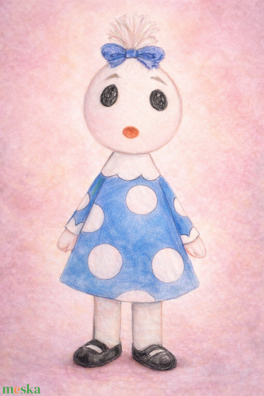 Böbe baba - retro mesefigura, gyerekszobába nosztalgikus, kedves dekoráció (digitális/letölthető) - baba - mama - babaszoba dekoráció - babaszoba kép - Meska.hu