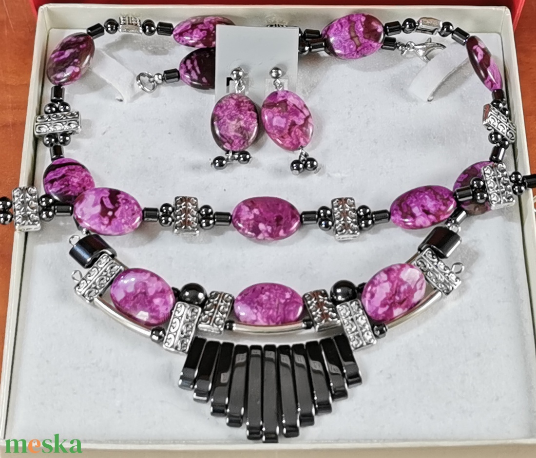 Pink-Antracit szett - ékszer - ékszerszett - Meska.hu Pink-Antracit szett - ékszer - ékszerszett - Meska.hu