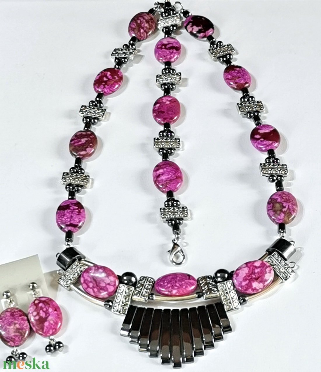 Pink-Antracit szett - ékszer - ékszerszett - Meska.hu Pink-Antracit szett - ékszer - ékszerszett - Meska.hu