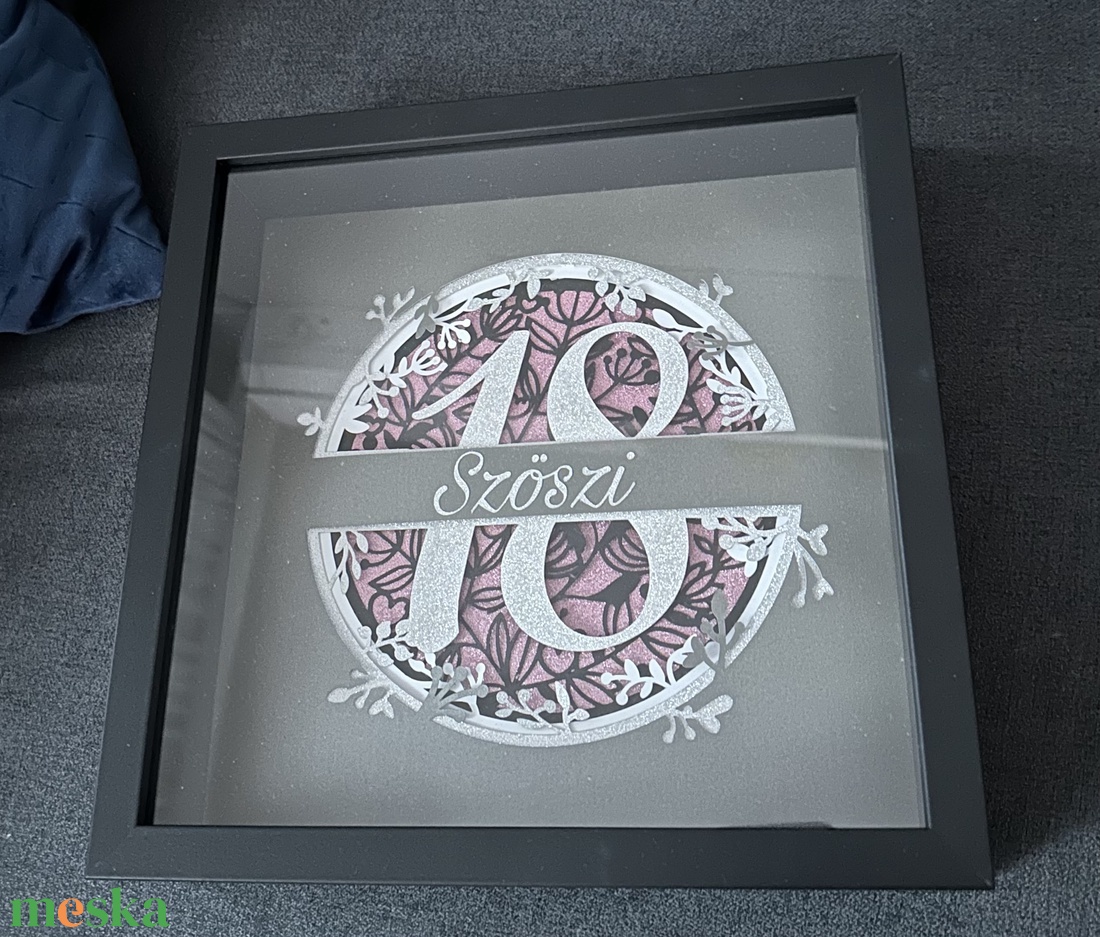 Születésnapi képkeret, egyedi, 3D-s teljesen személyre szabva  - otthon & életmód - papír, írószer - egyedi szerkesztés - Meska.hu