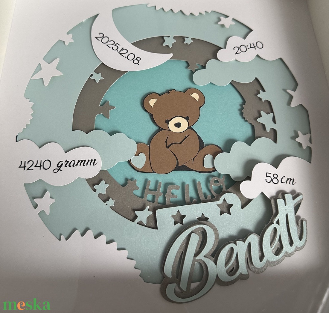 Baba születés - köszöntő box - baba - mama - babaszoba dekoráció - babaszoba kép - Meska.hu