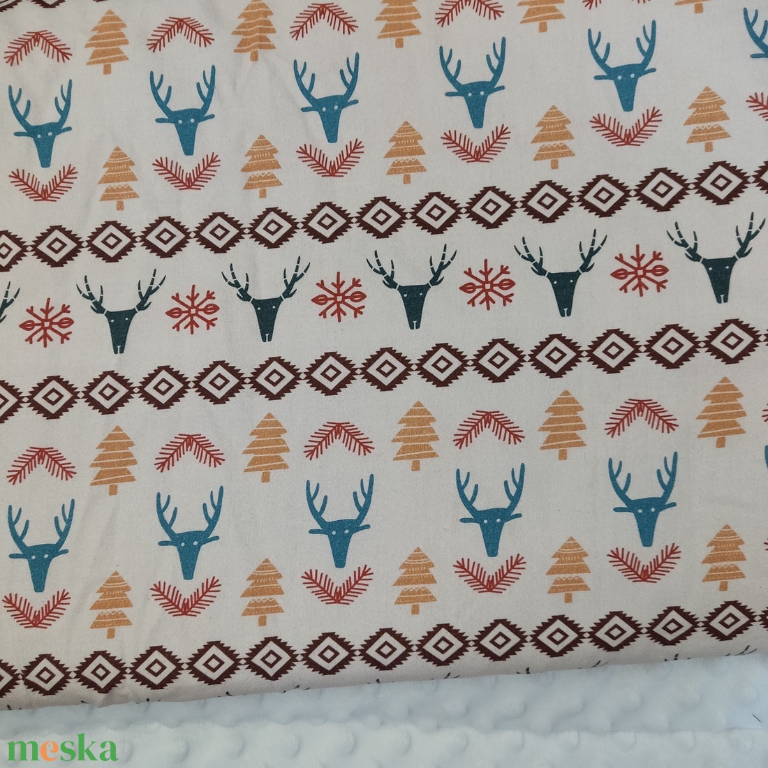 Téli babatakaró - karácsonyi szarvasok - otthon & életmód - babaszoba, gyerekszoba - babatakaró, gyerek pléd - Meska.hu