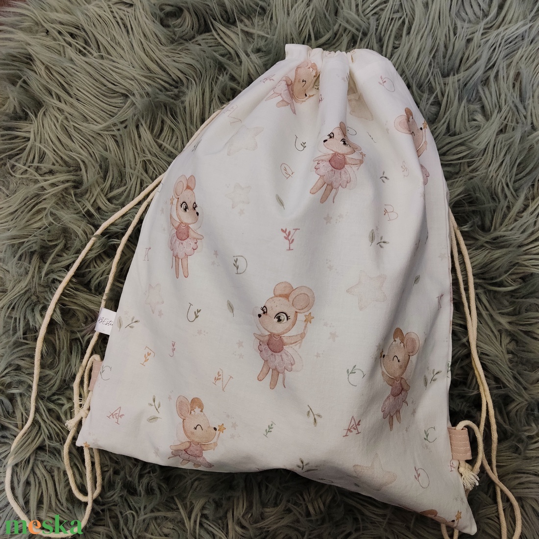 Kisiskolás tornazsák - Kisegér tündérke  - táska & tok - hátizsák - tornazsák, gymbag - Meska.hu