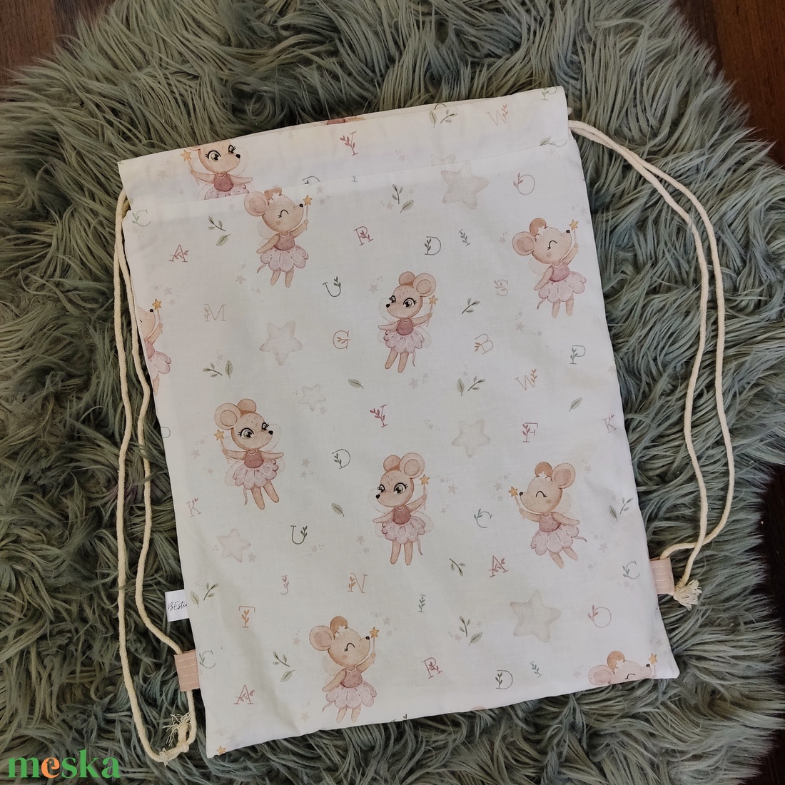 Kisiskolás tornazsák - Kisegér tündérke  - táska & tok - hátizsák - tornazsák, gymbag - Meska.hu