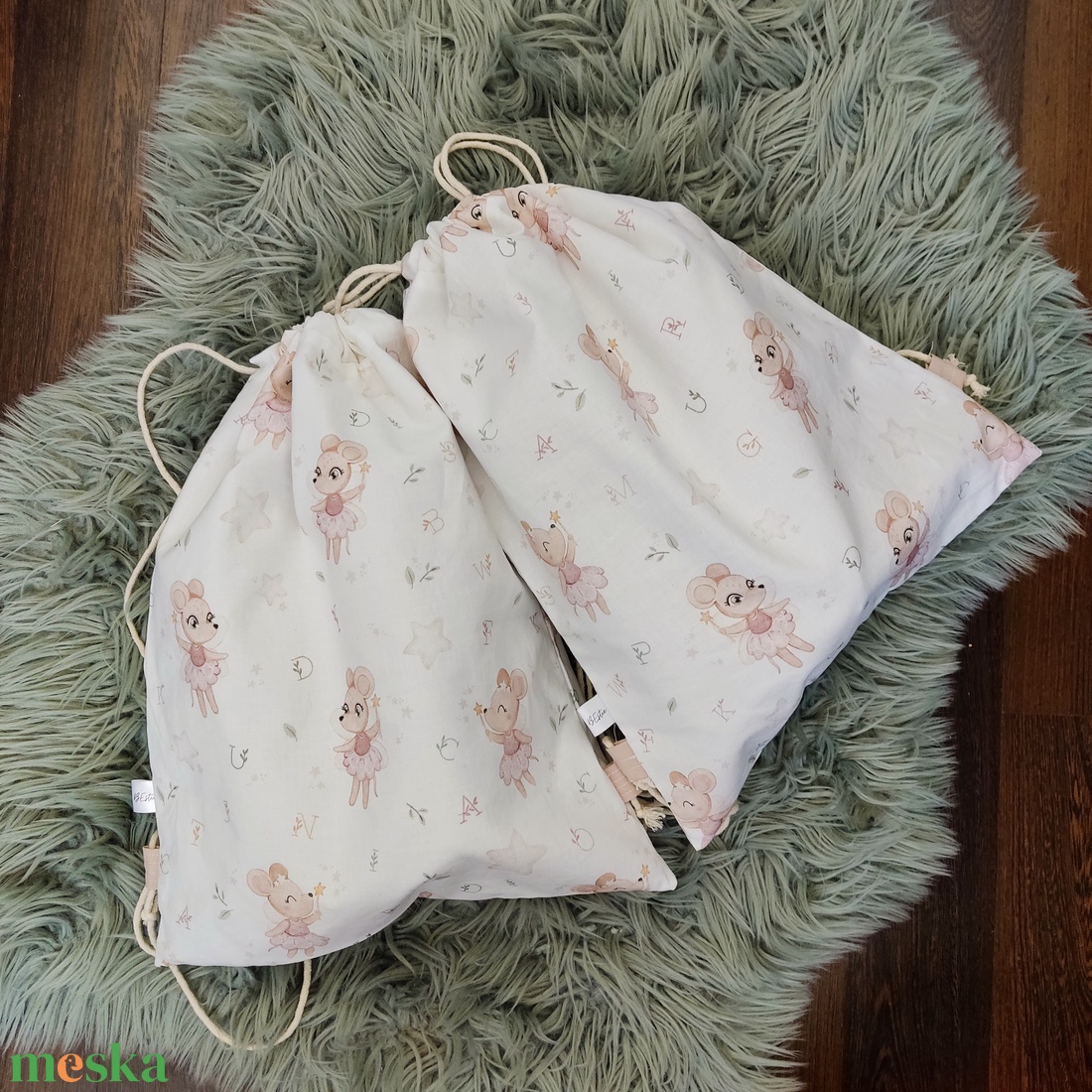 Kisiskolás tornazsák - Kisegér tündérke  - táska & tok - hátizsák - tornazsák, gymbag - Meska.hu