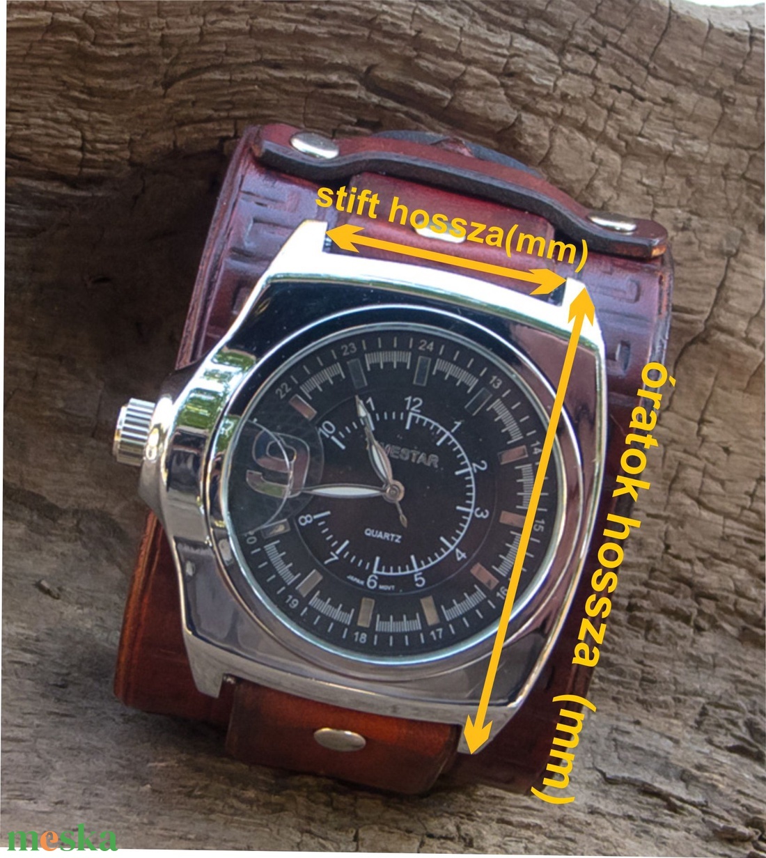 Férfi marhabőr óraszíj, Görög mintás óraszíj férfiaknak, Kézműves óraszíj - ékszer - karóra és ékszeróra - óraszíj - Meska.hu