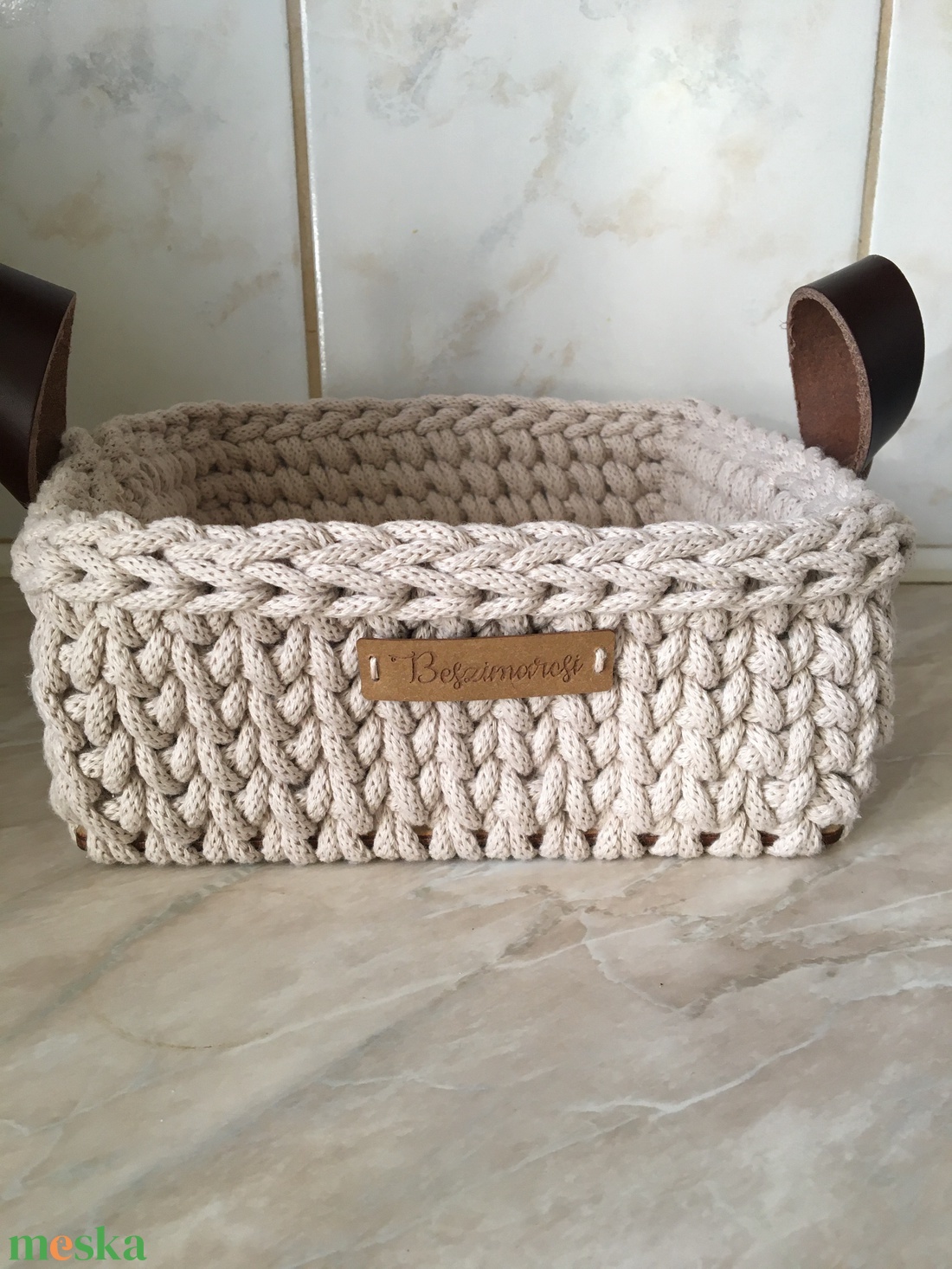 Szögletes  kosár - otthon & életmód - tárolás & rendszerezés - tárolókosár - Meska.hu