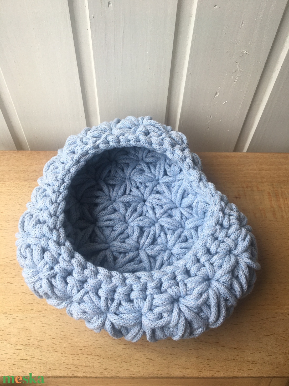 Kék szív alakú kosár - otthon & életmód - tárolás & rendszerezés - tárolókosár - Meska.hu