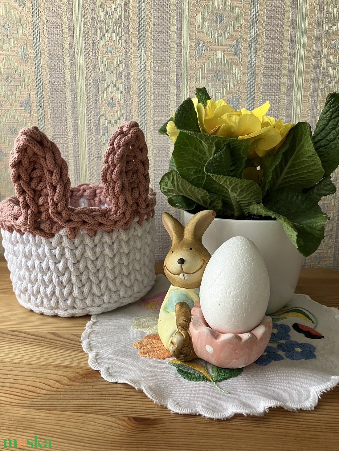 Nyuszi kosár ( minimal ) - otthon & életmód - dekoráció - asztal és polc dekoráció - asztaldísz - Meska.hu