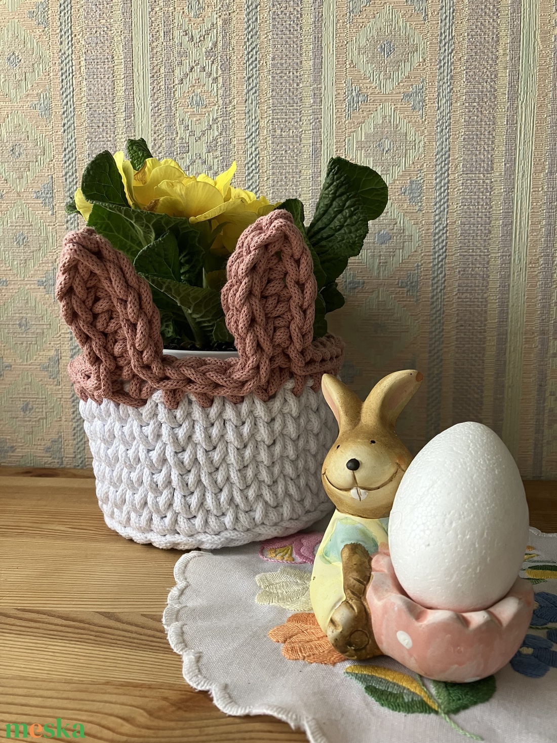 Nyuszi kosár ( minimal ) - otthon & életmód - dekoráció - asztal és polc dekoráció - asztaldísz - Meska.hu