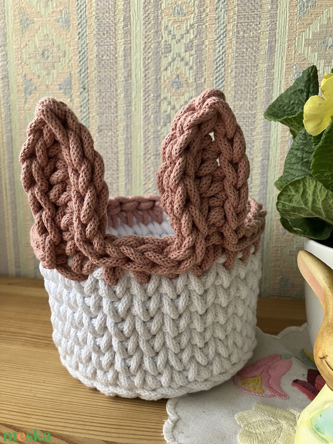 Nyuszi kosár ( minimal ) - otthon & életmód - dekoráció - asztal és polc dekoráció - asztaldísz - Meska.hu