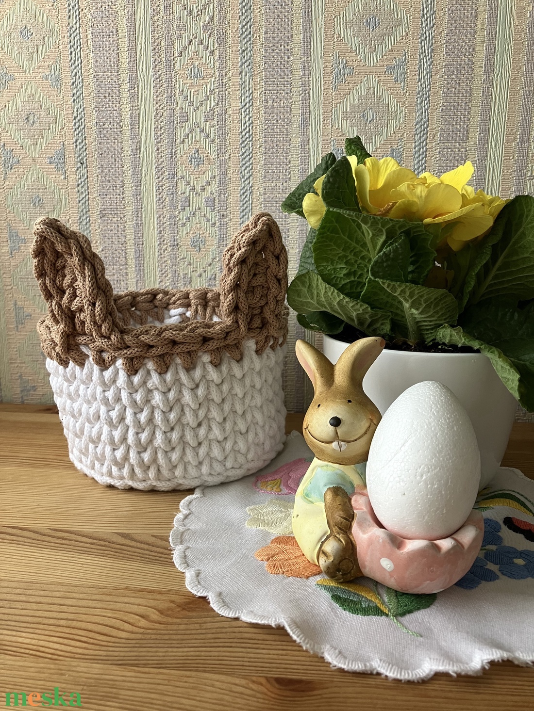 Nyuszi kosár ( minimal ) - otthon & életmód - dekoráció - asztal és polc dekoráció - asztaldísz - Meska.hu
