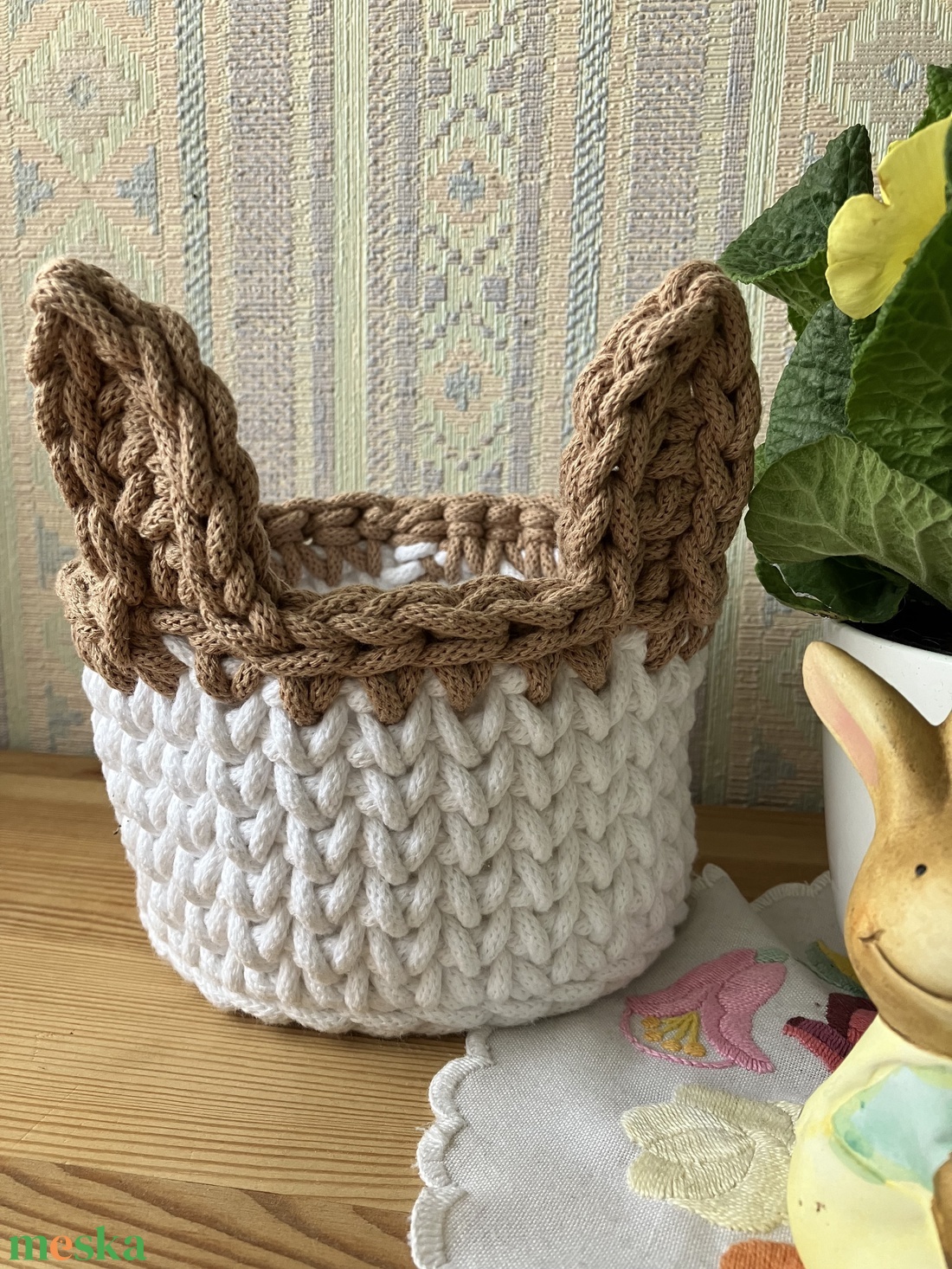 Nyuszi kosár ( minimal ) - otthon & életmód - dekoráció - asztal és polc dekoráció - asztaldísz - Meska.hu