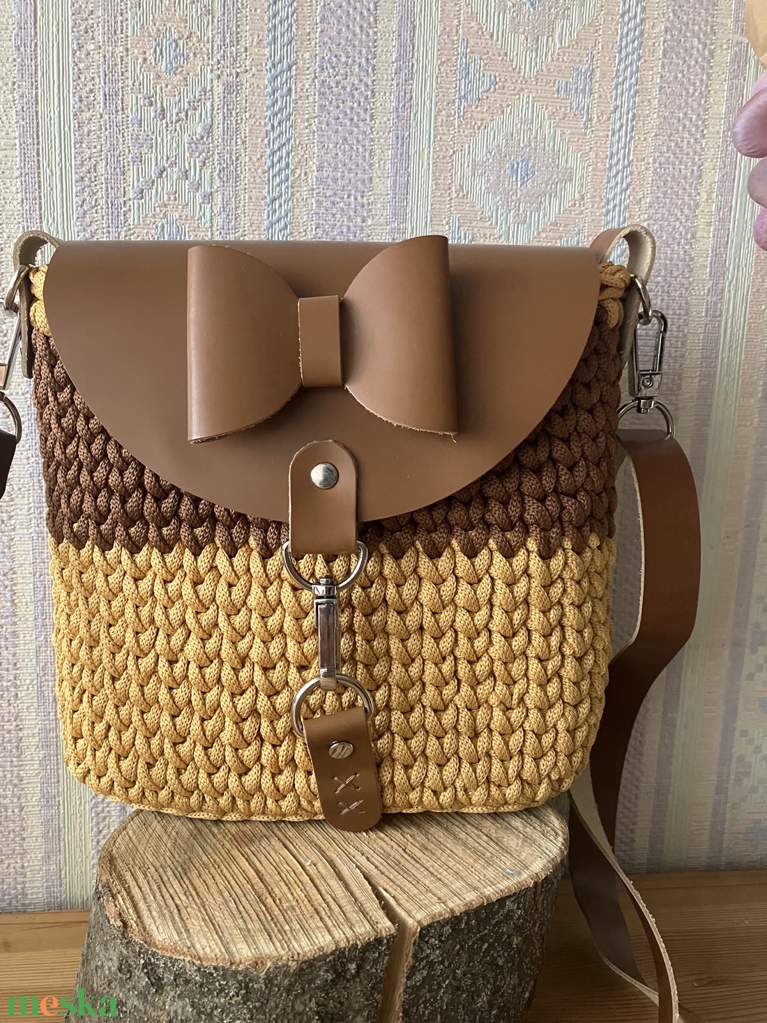 Horgolt táska - táska & tok - kézitáska & válltáska - vállon átvethető táska - Meska.hu